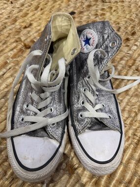 Converse Silver Metallic High-Top Sneakers